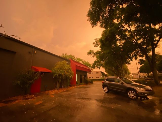 Golden hour at the studio last night was .. pretty orange